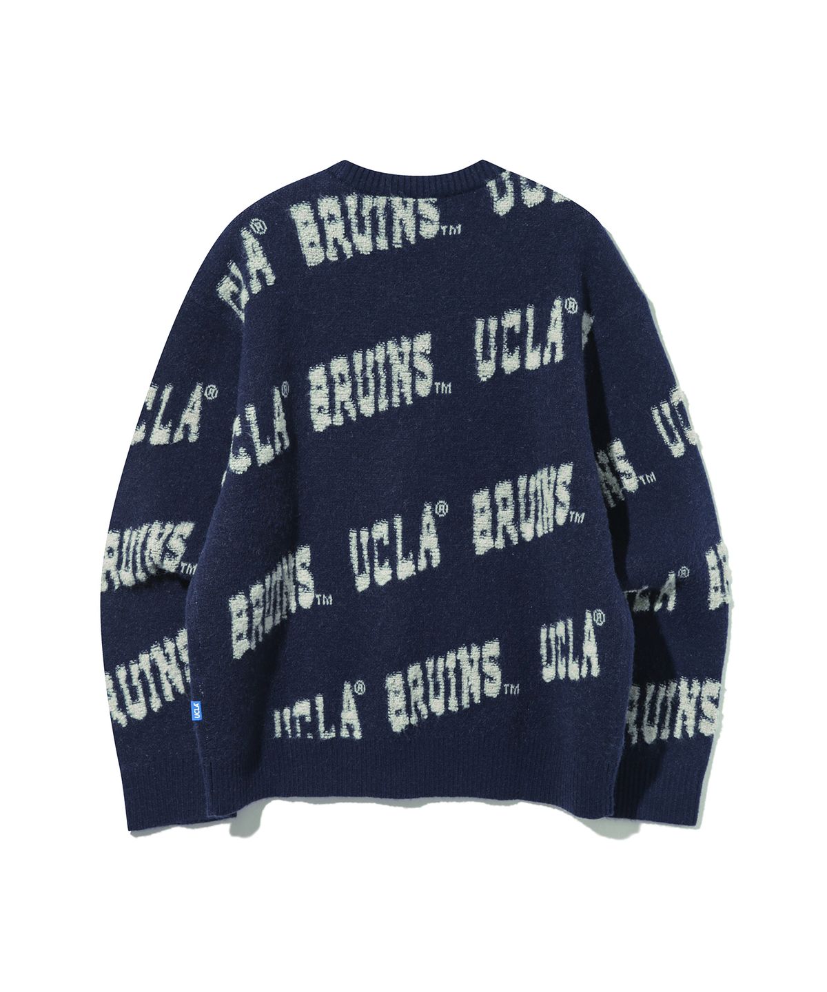 유씨엘에이(UCLA) 남녀공용 올오버 로고 부클 라운드넥 스웨터[NAVY](UABLK80)