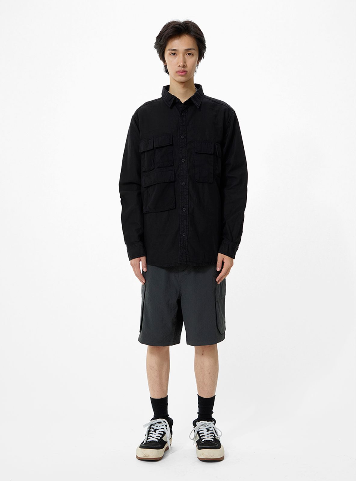 알파 인더스트리(ALPHA INDUSTRIES) 롱 슬리브 멀티 포켓 셔츠 블랙