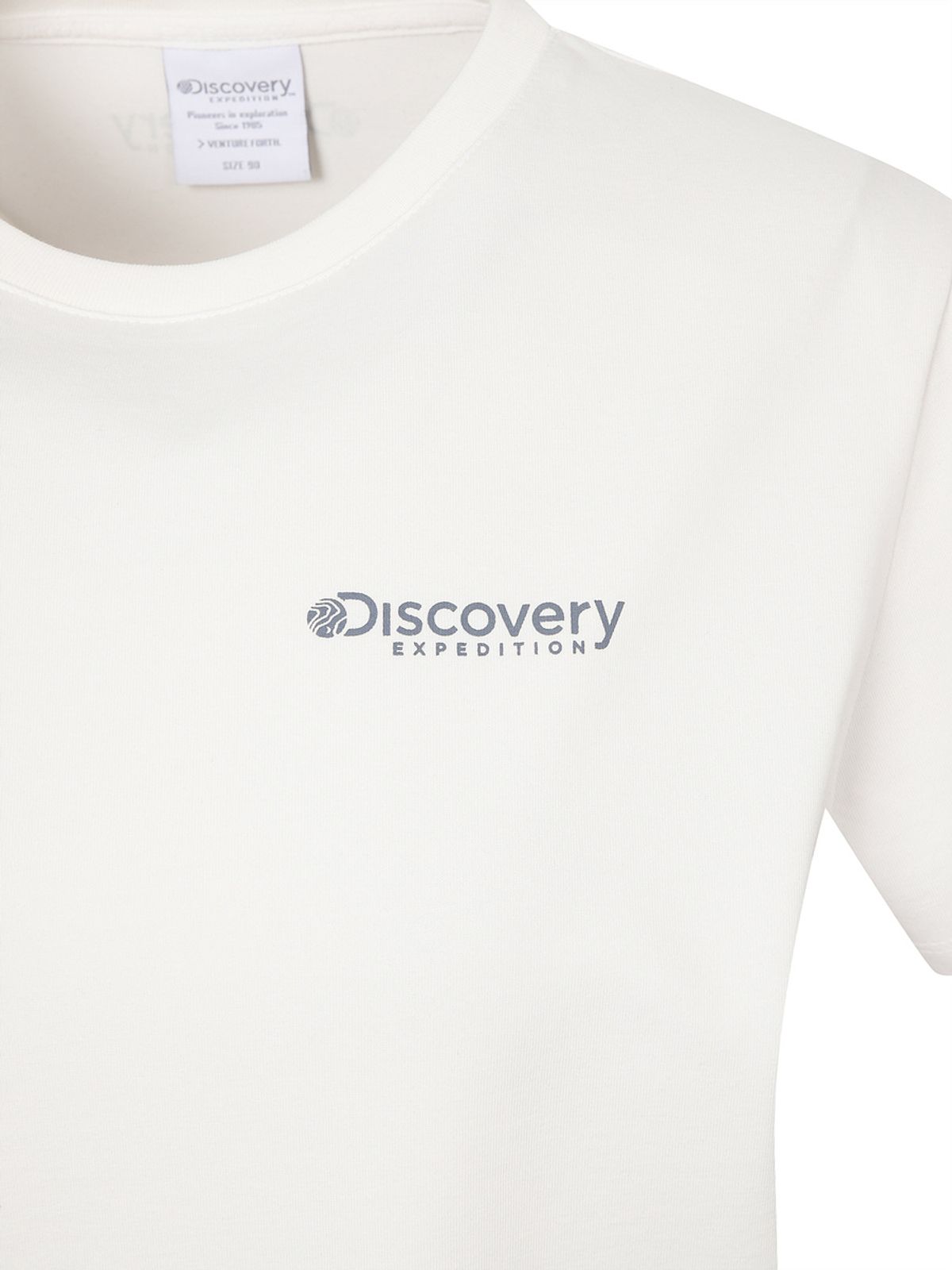 디스커버리 익스페디션(DISCOVERY EXPEDITION) 프레시벤트 여성 워싱 크롭 아웃도어 프레임 그래픽 반팔티셔츠 (WHITE)