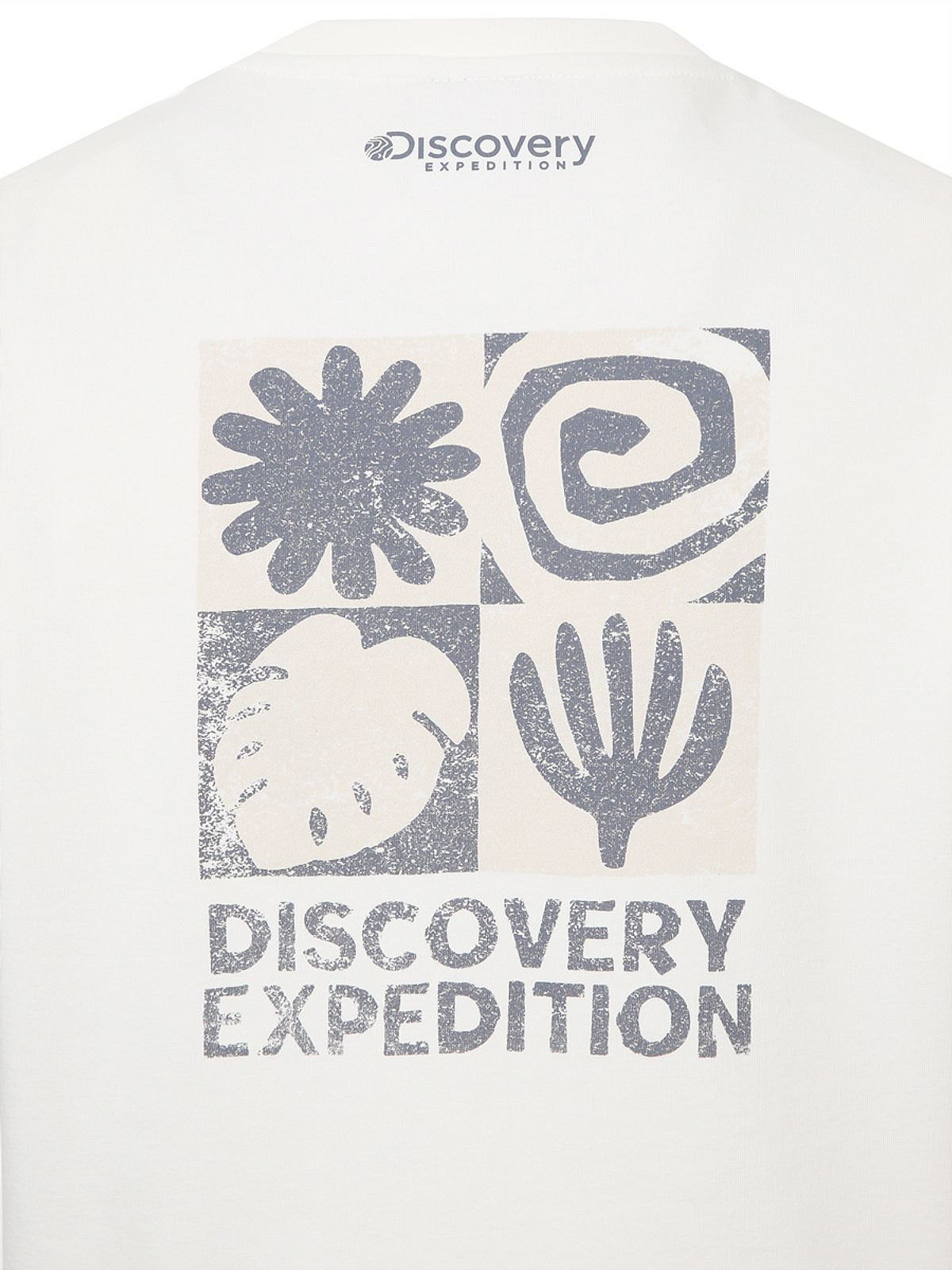 디스커버리 익스페디션(DISCOVERY EXPEDITION) 프레시벤트 여성 워싱 크롭 아웃도어 프레임 그래픽 반팔티셔츠 (WHITE)