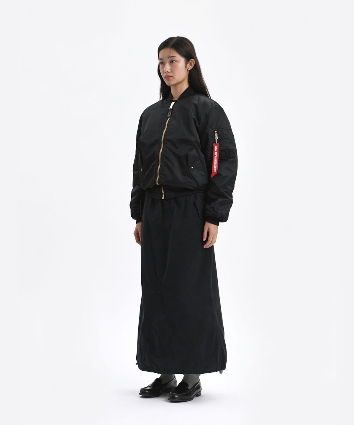 알파 인더스트리(ALPHA INDUSTRIES) 드로코드 스커트 블랙