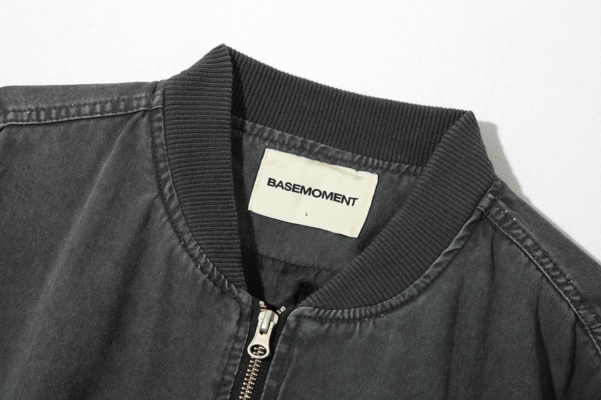 베이스모먼트(BASEMOMENT) 피그먼트 다잉 워시드 MA-1 빈티지 블랙