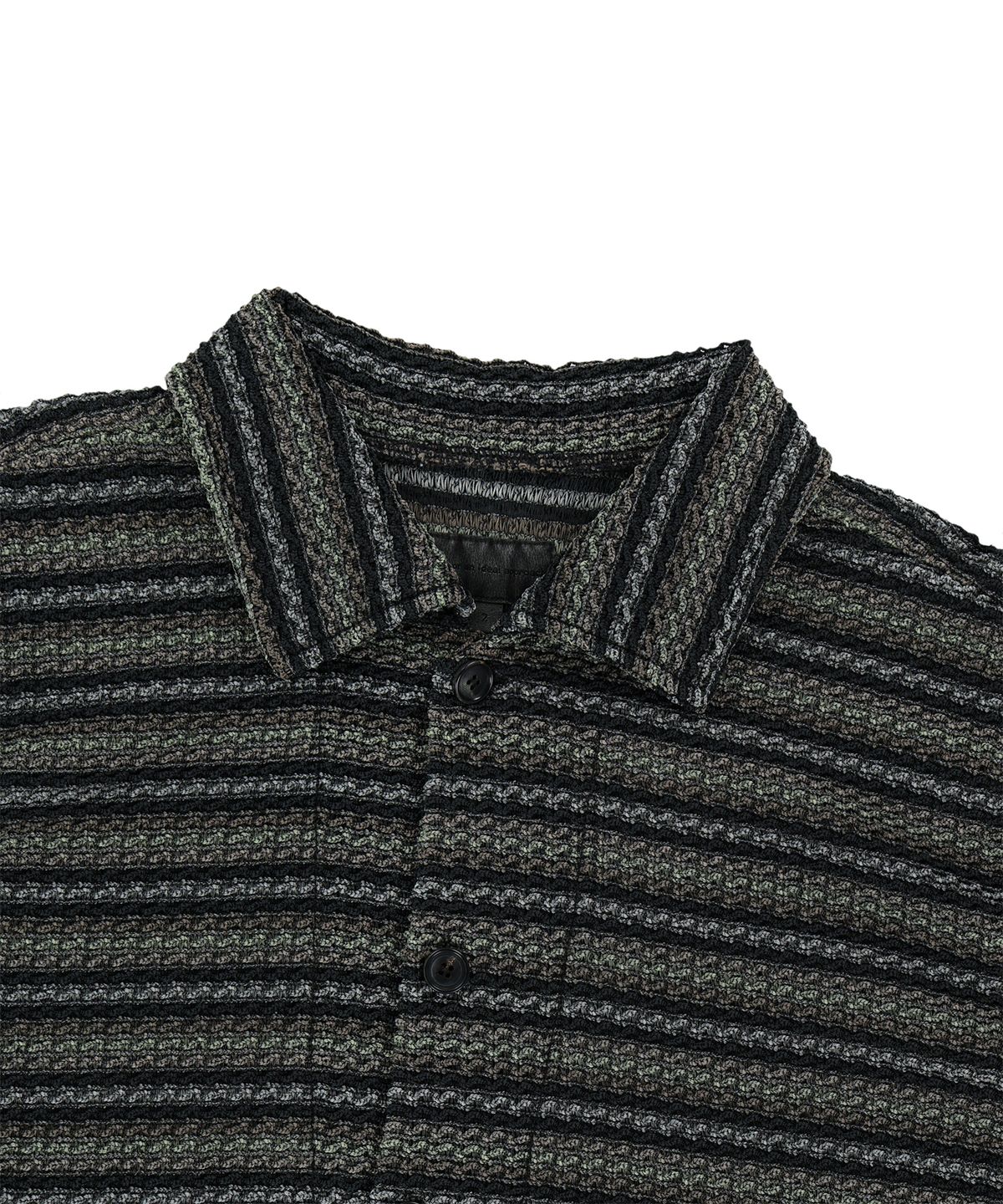 엔도어(ENDOOR) vintage stripe crochet 1/2 shirts (vtg gray)