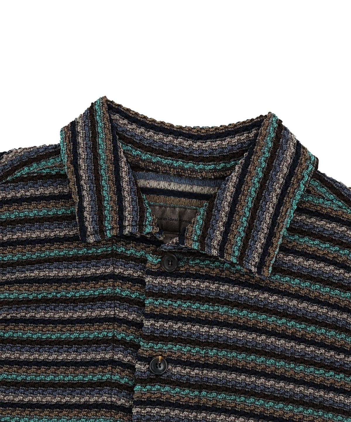 엔도어(ENDOOR) vintage stripe crochet 1/2 shirts (vtg brown)