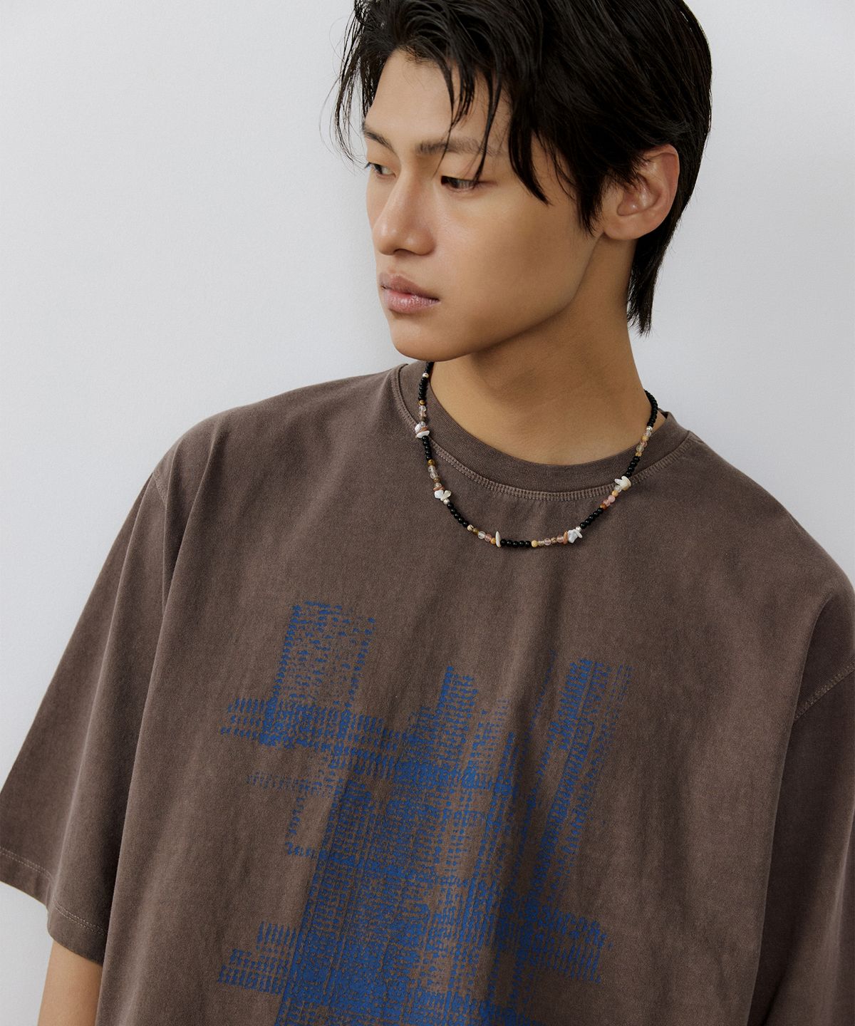 엔도어(ENDOOR) Garment Dyeing track 1/2 t-shirt (vtg brown)