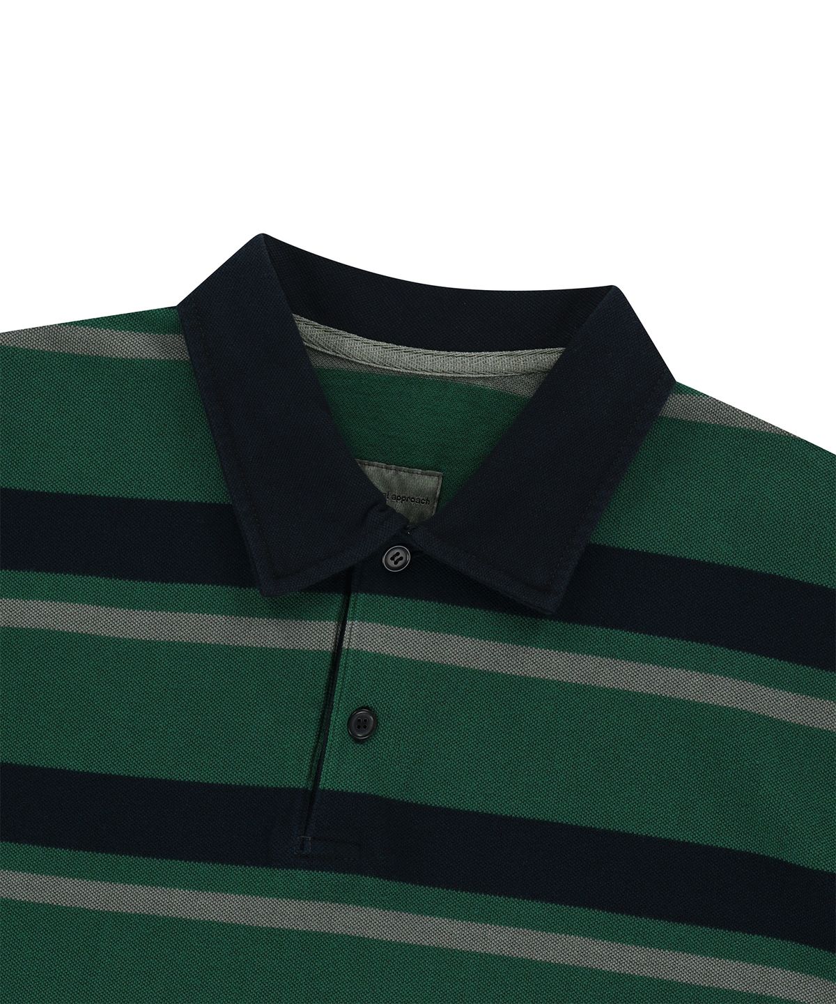 엔도어(ENDOOR) Vintage pk stripe 1/2 polo shirt (vtg green)