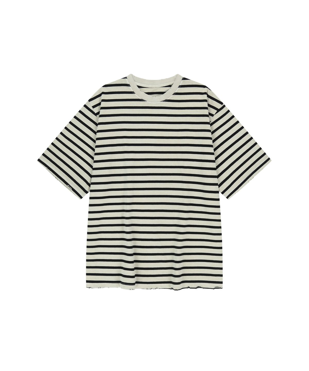 엔도어(ENDOOR) Vintage damage stripe 1/2 t-shirt (vtg black)