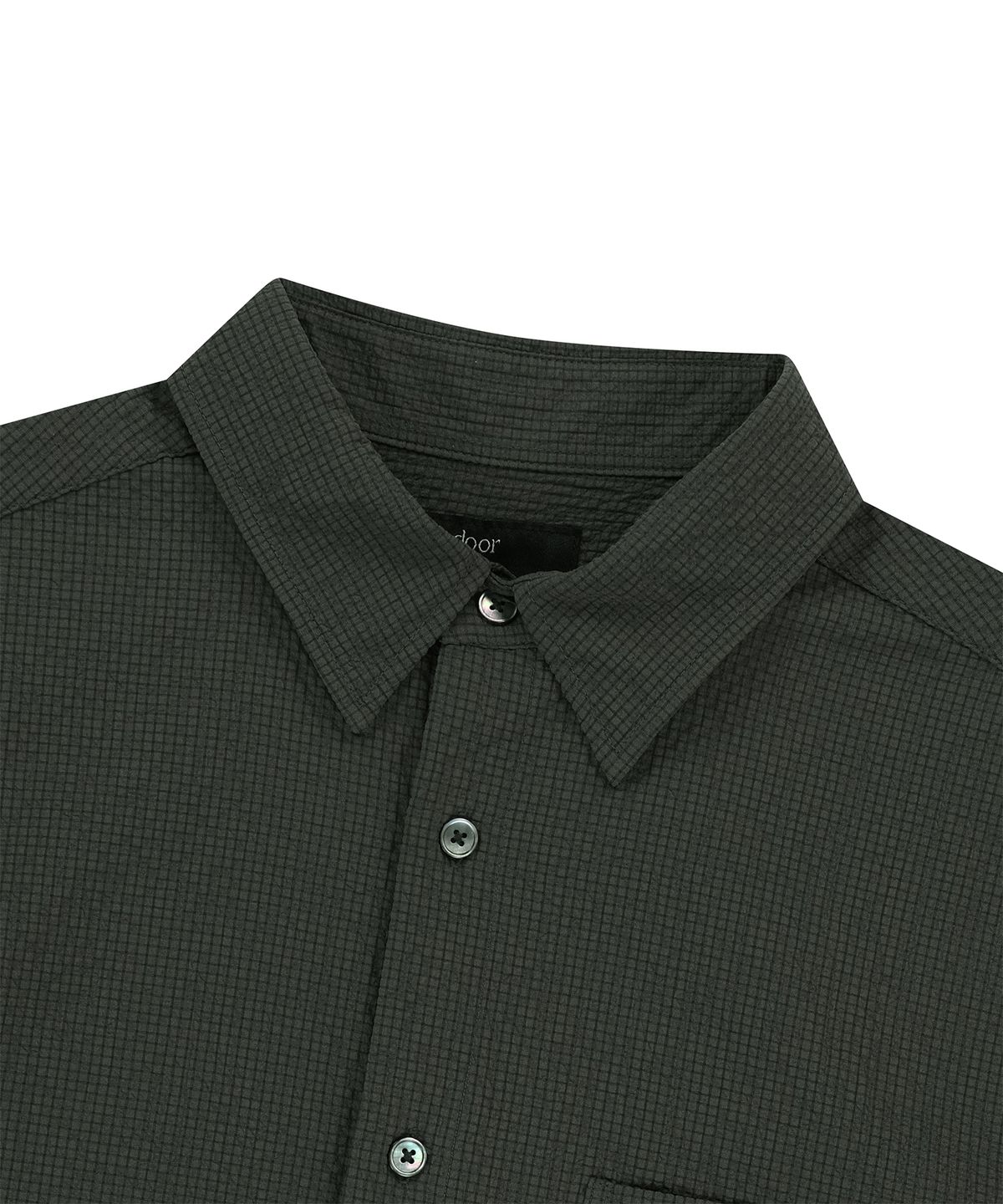 엔도어(ENDOOR) Washed seerucker 1/2 shirt (olive gray)