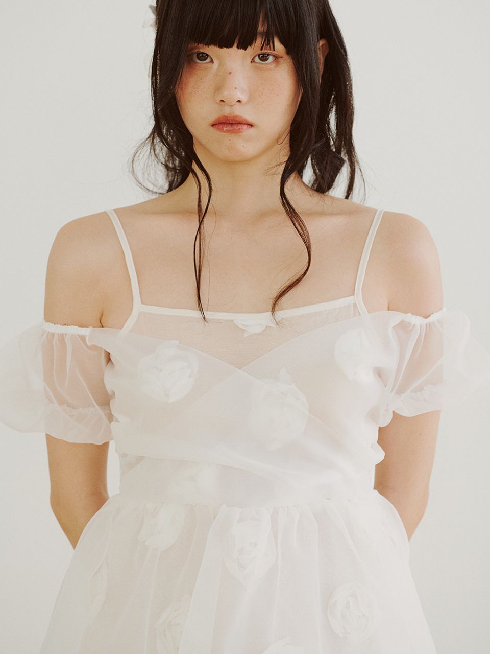 ★GANISONG★ Bridal Rosy Bow Dress_white 가니송]Bridal Rosy Blossom Dress_white