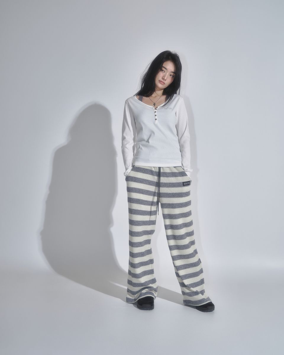 【as\"on】WISH RIBBED BUTTON TEE 애즈온(ASON) WISH RIBBED BUTTON TEE / IVORY - 사이즈 & 후기