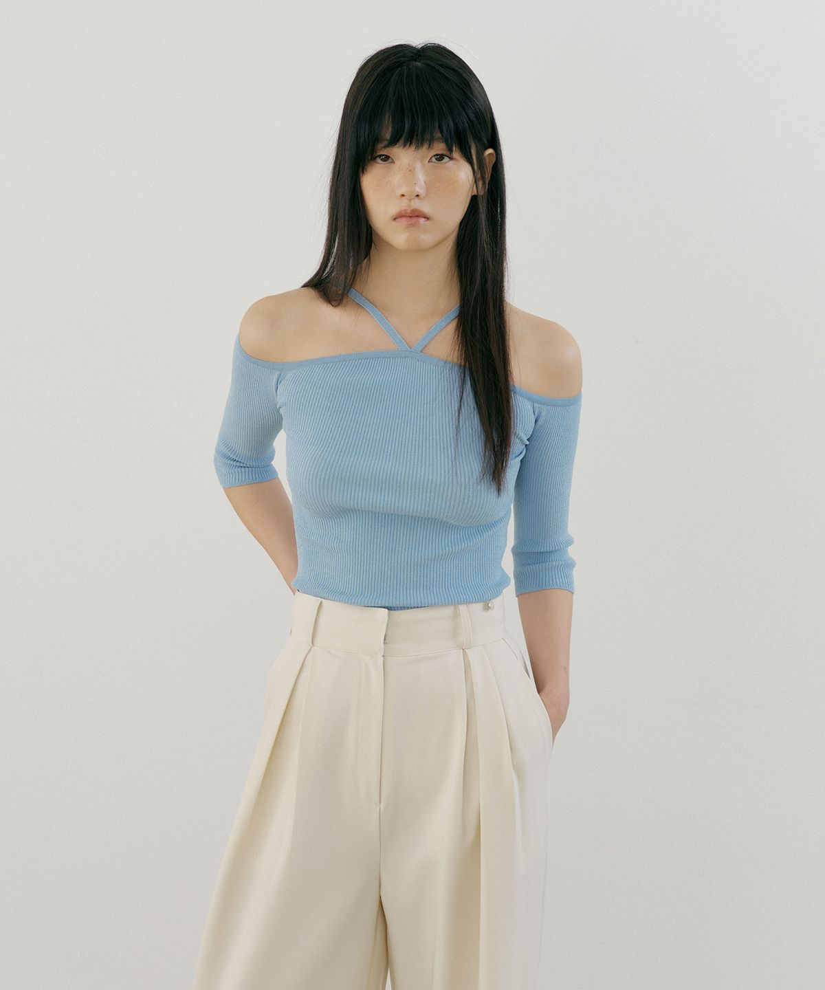 루시르주(LUCIR ZU) V-Strap Knit (sky blue)