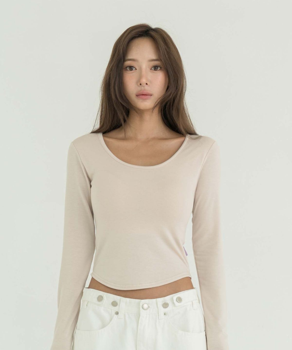 도로시와(DOROSIWA) [풀샷몰드] 라운드 기모 캡내장 긴팔티_6colors