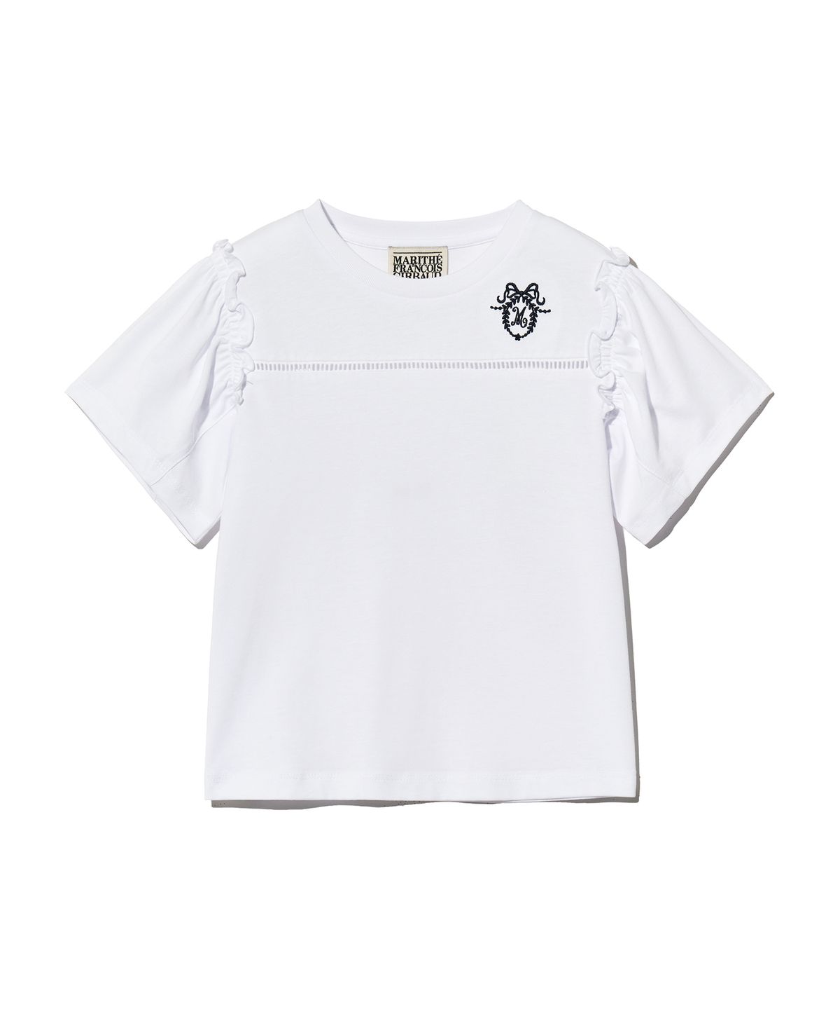 마리떼 키즈(MARITHÉ KIDS) KIDS W SHIRRING SLEEVE TEE white