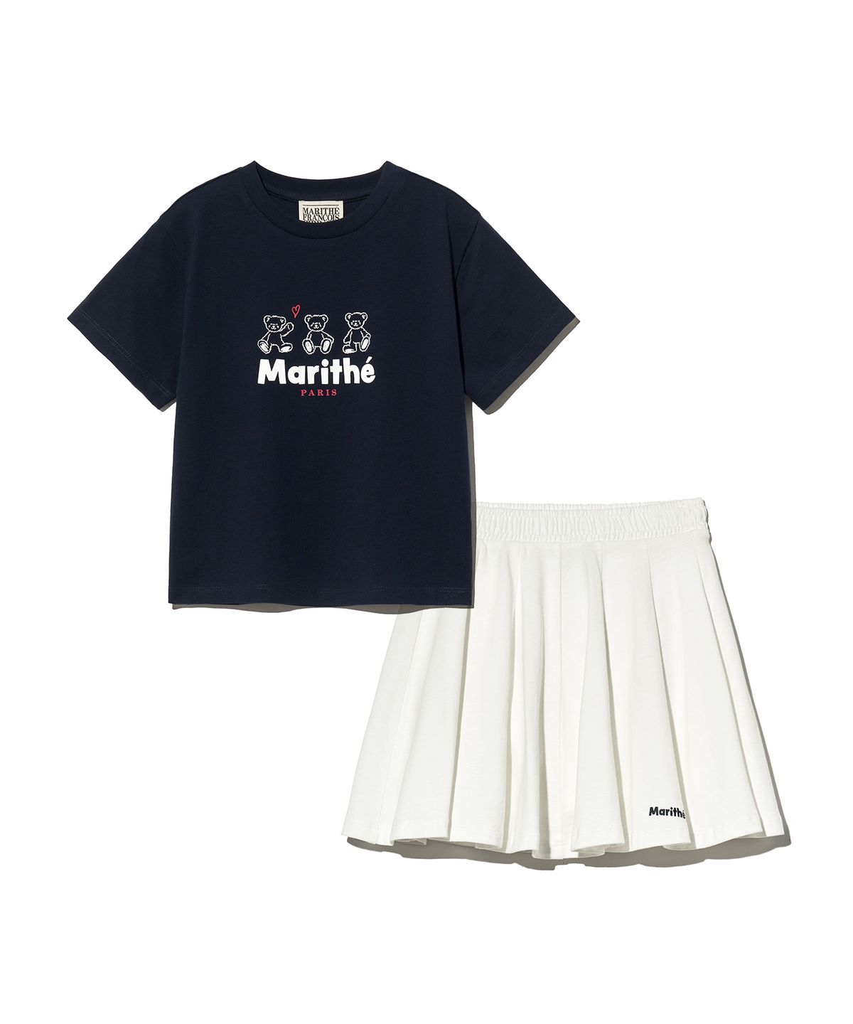 마리떼 키즈(MARITHÉ KIDS) KIDS W SEMI CROP TEE+SKIRT SET-UP navy
