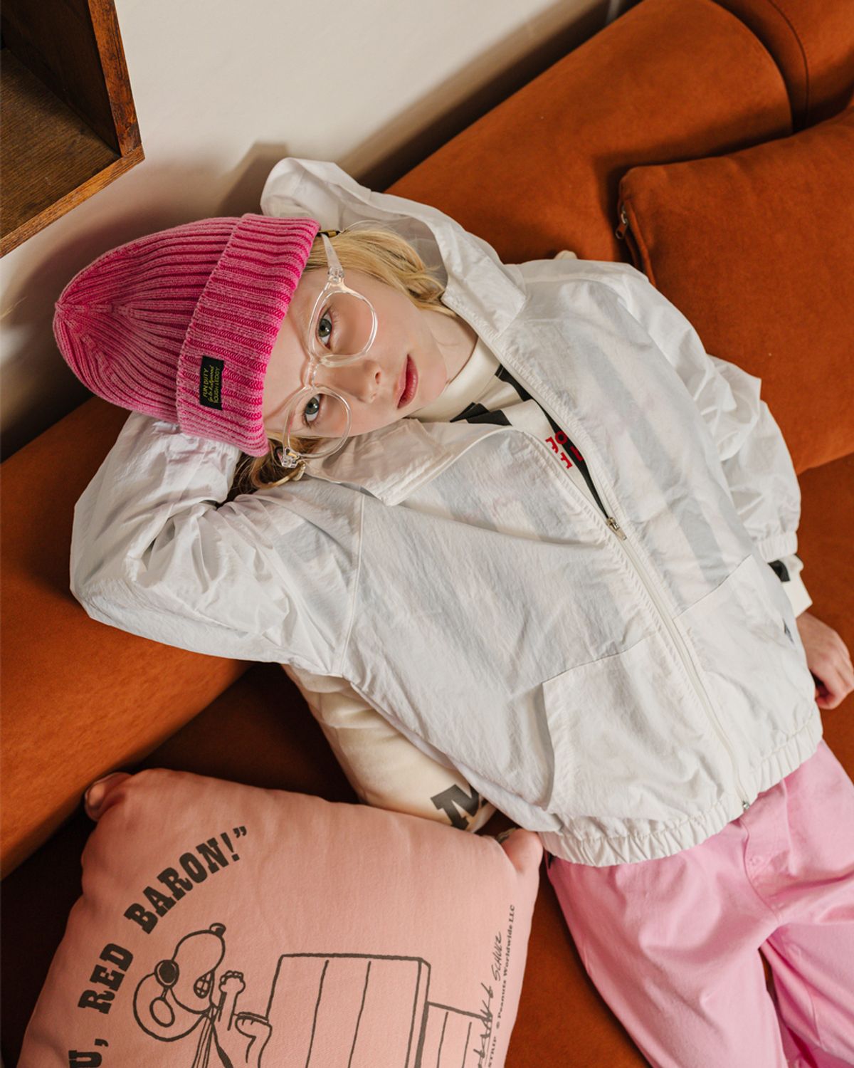애플스마일(APPLESMILE) 바람막이 점퍼 화이트