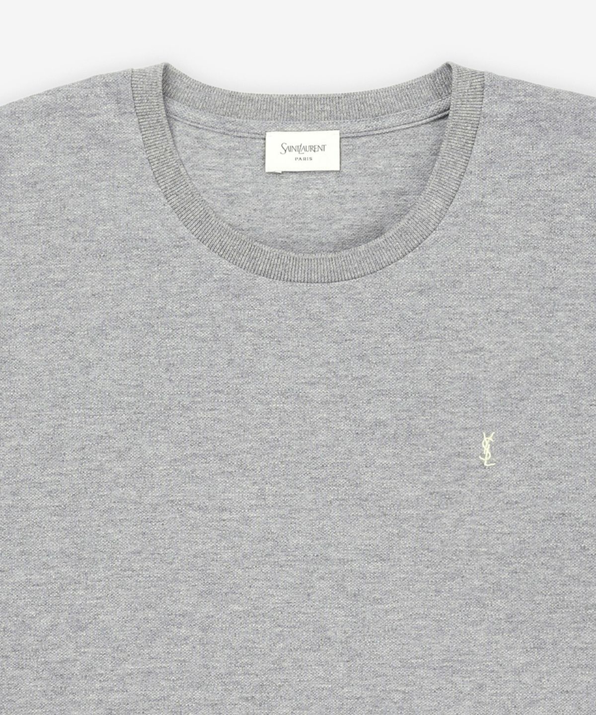 생로랑(SAINT LAURENT) 카상드르 자수 로고 반소매 티셔츠 - 그레이:옐로우 / 781566Y37HC1482