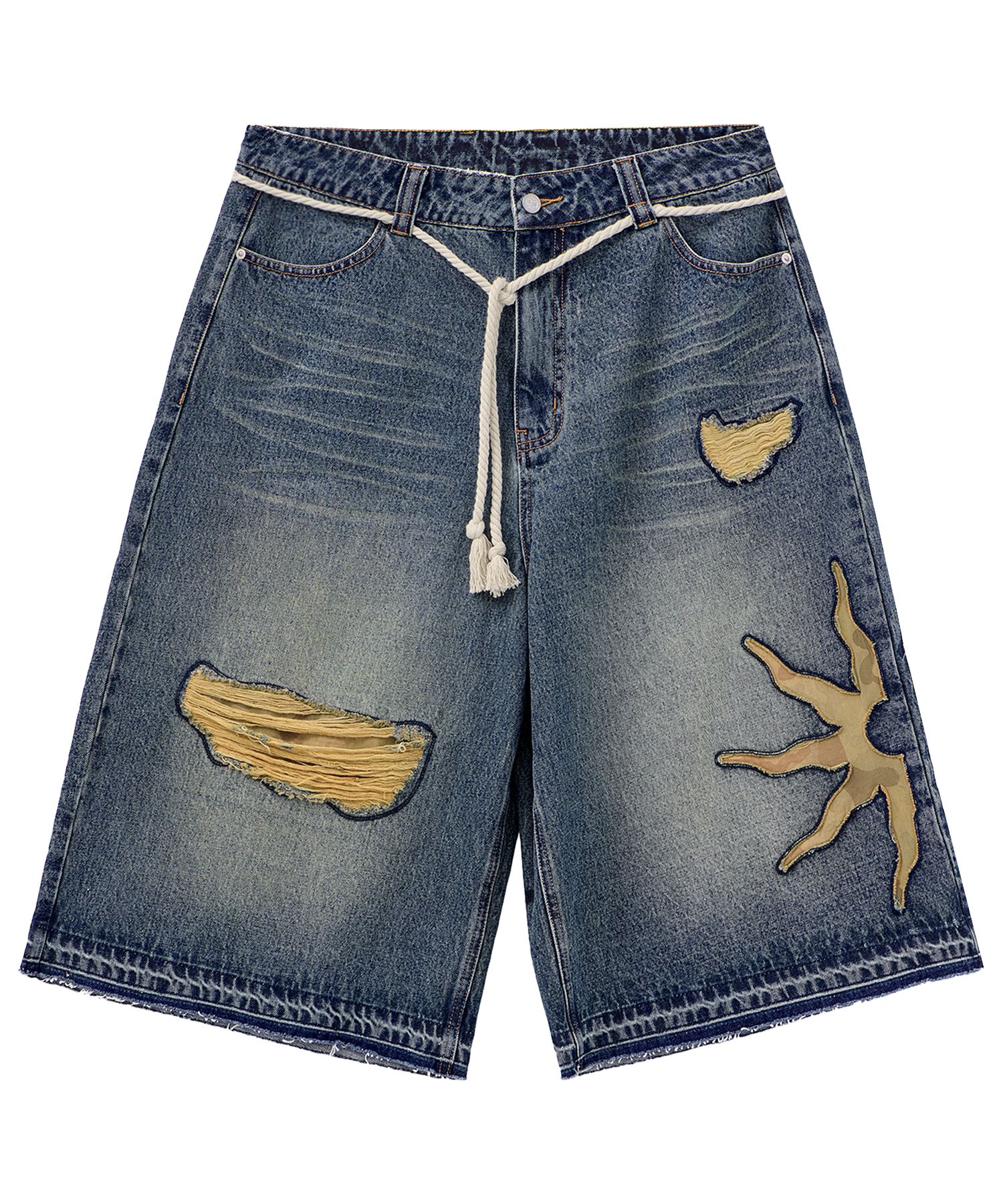 ◆25SS XTONZ Sunshine Wide Bermuda Denim Pants◆ MUSINSA | XTONZ XP259 Sunshine Wide Bermuda Denim Pants (BLUE)