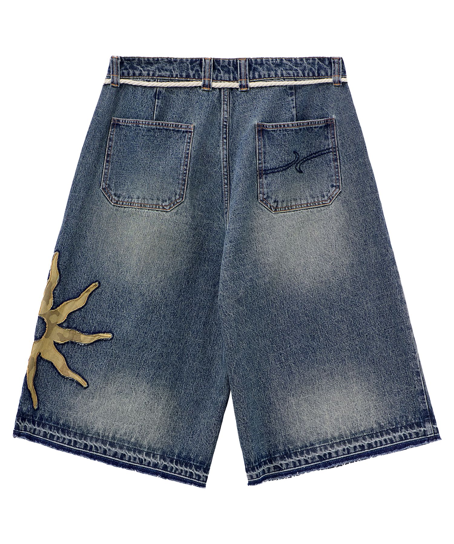 ★XTONZ★ XP259 Sunshine Wide Bermuda Denim Pants BLUE MUSINSA | XTONZ XP259 Sunshine Wide Bermuda Denim Pants (BLUE)