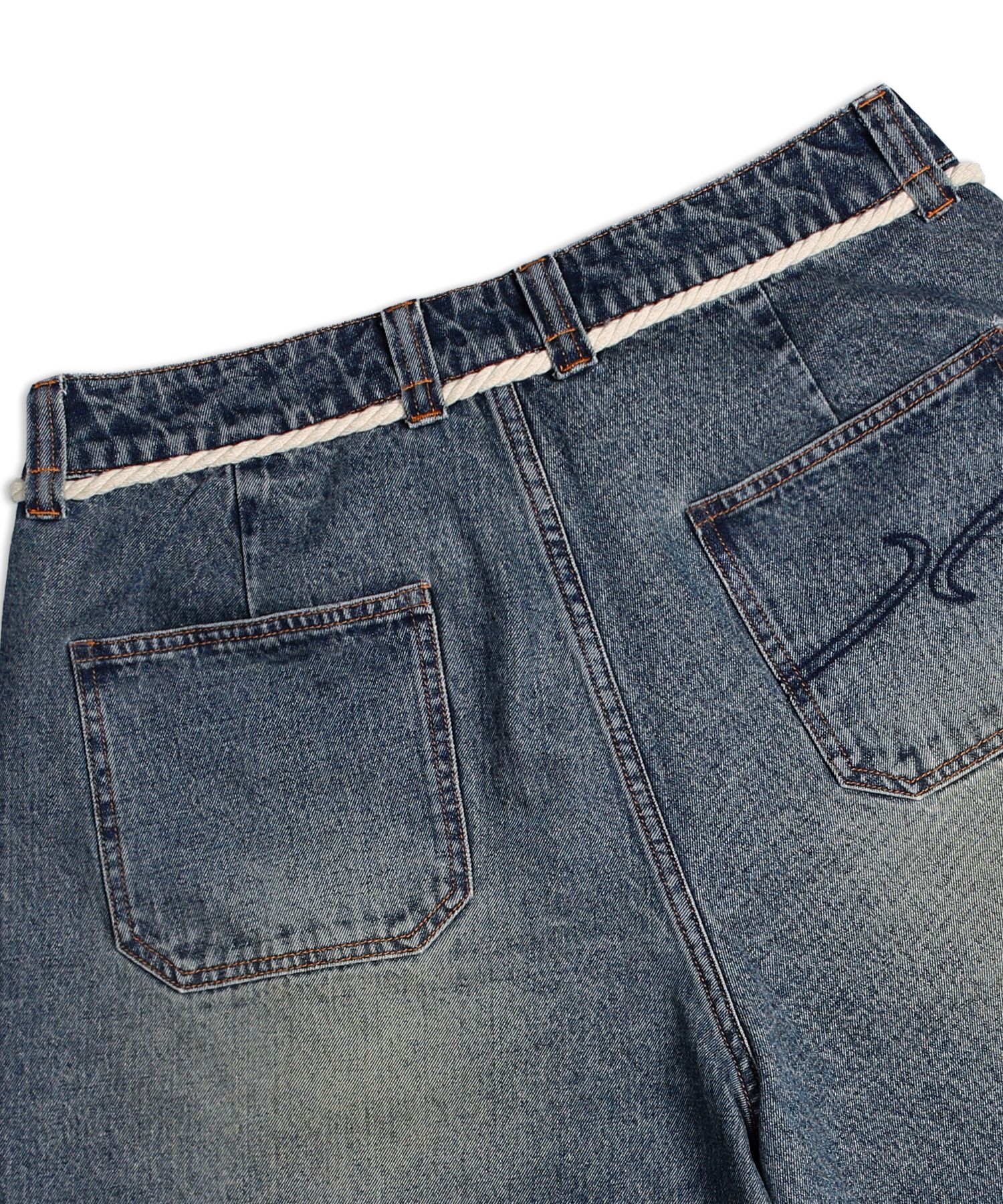 MUSINSA | XTONZ XP259 Sunshine Wide Bermuda Denim Pants (BLUE)