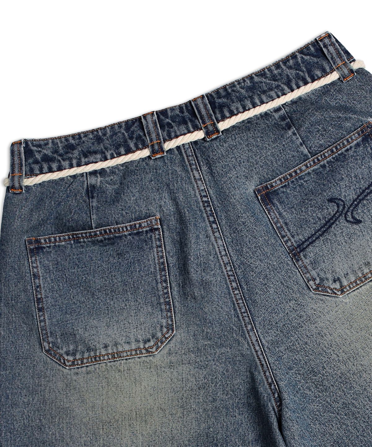 엑스톤즈(XTONZ) XP259 선샤인 와이드 버뮤다 데님 팬츠 (BLUE)