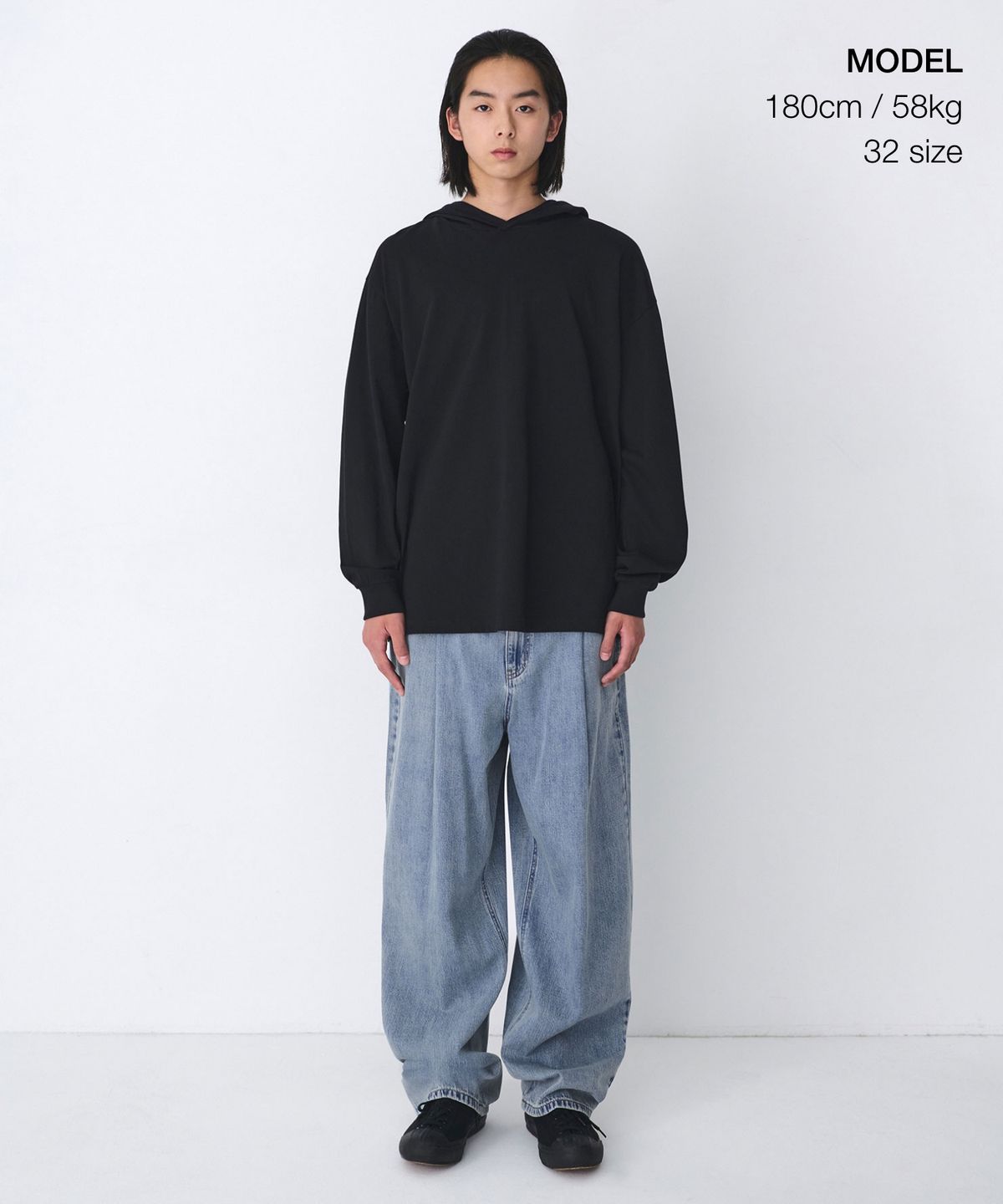 무신사 스탠다드(MUSINSA STANDARD) 린넨 라이크 세미 벌룬 데님 팬츠 [스카이 블루]