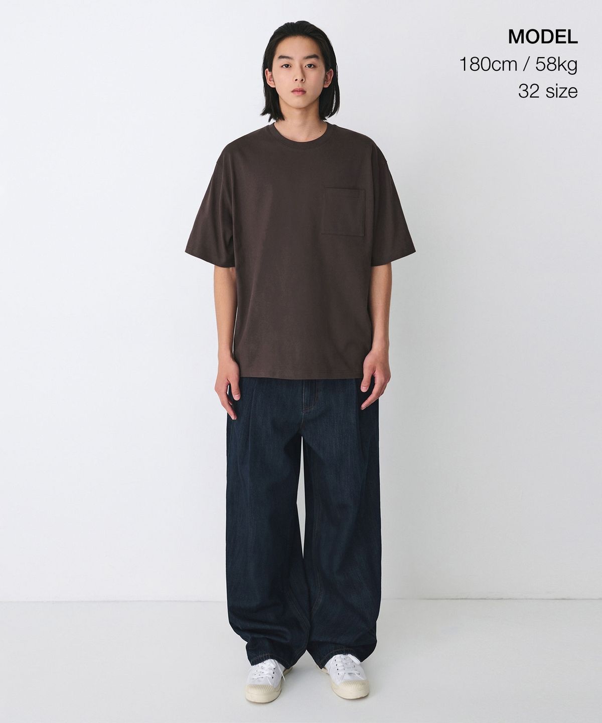 무신사 스탠다드(MUSINSA STANDARD) 린넨 라이크 세미 벌룬 데님 팬츠 [다크 블루]