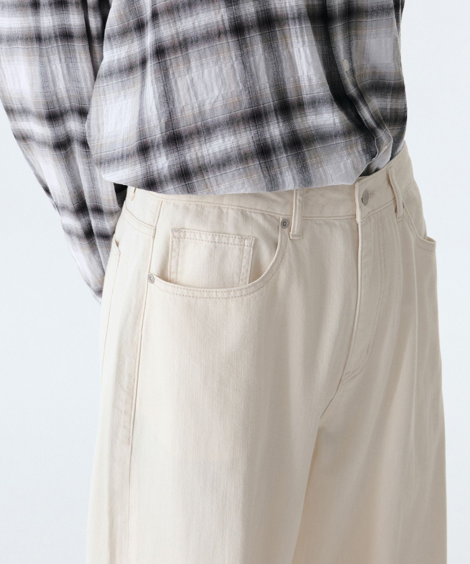 ★MUSINSA STANDARD★ Linen-like extra wide denim pants cream MUSINSA公式 | MUSINSA STANDARD Linen-like extra wide denim