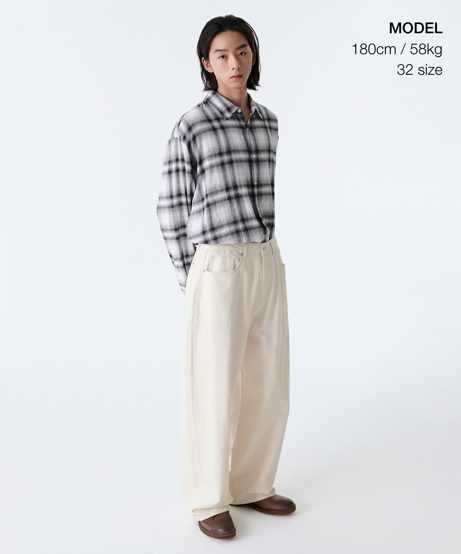 ★MUSINSA STANDARD★ Linen-like extra wide denim pants cream MUSINSA公式 | MUSINSA STANDARD Linen-like extra wide denim