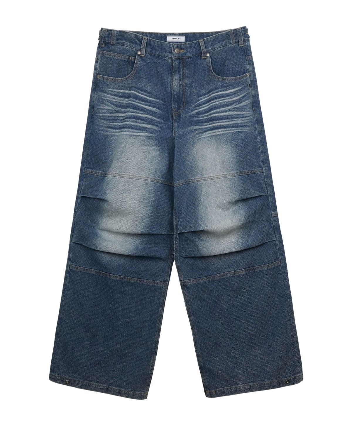 아이돈워너셀(IDWS) Cactus Pattern Maxi Denim Pants Indigo