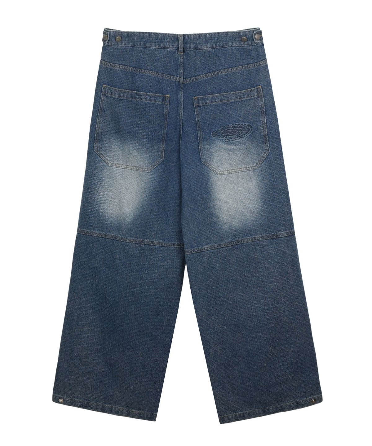 아이돈워너셀(IDWS) Cactus Pattern Maxi Denim Pants Indigo