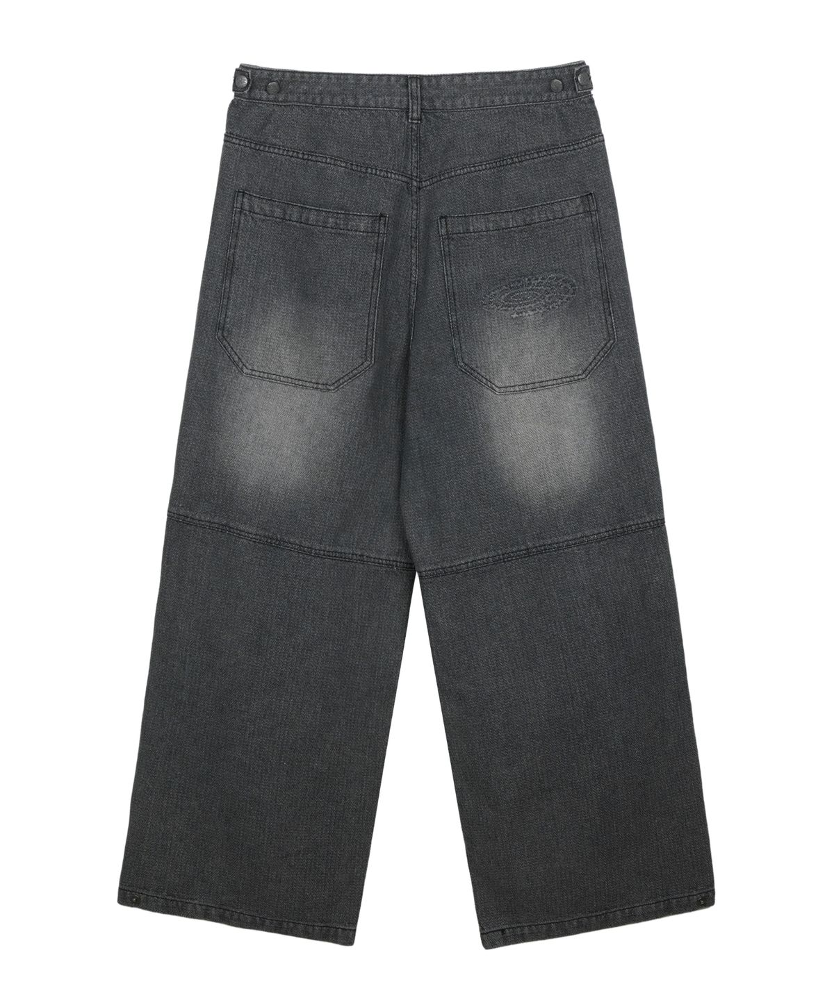 아이돈워너셀(IDWS) Cactus Pattern Maxi Denim Pants Black