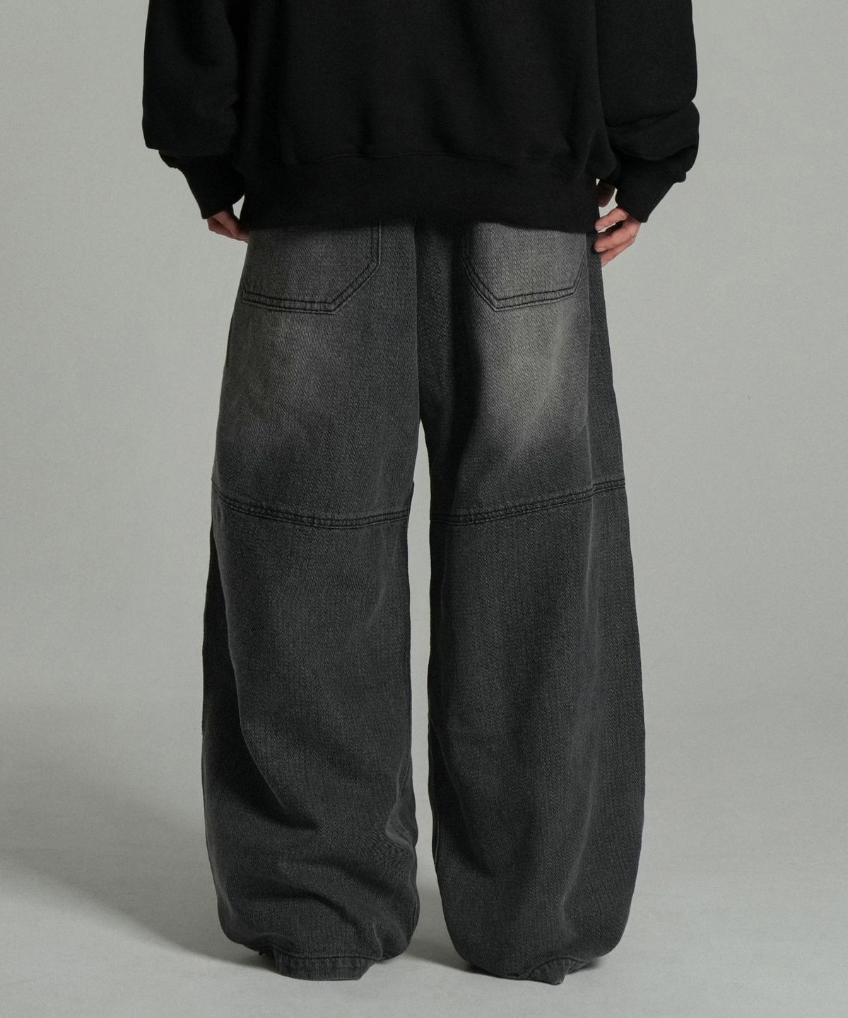 아이돈워너셀(IDWS) Cactus Pattern Maxi Denim Pants Black