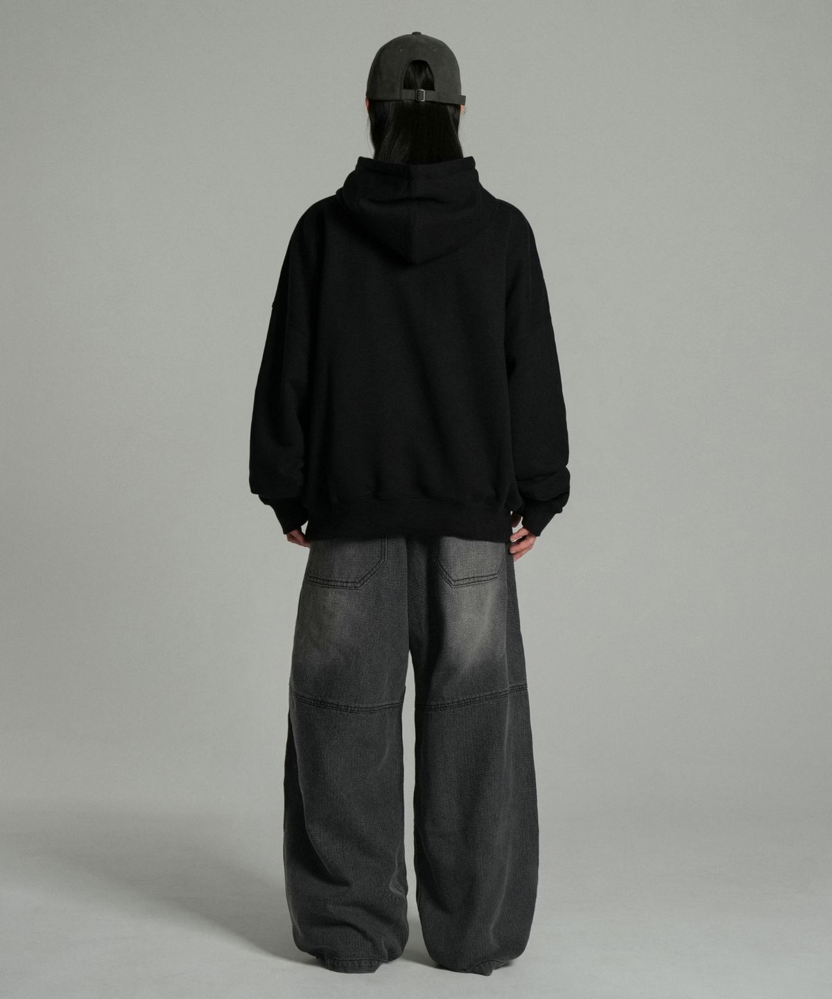 아이돈워너셀(IDWS) Cactus Pattern Maxi Denim Pants Black