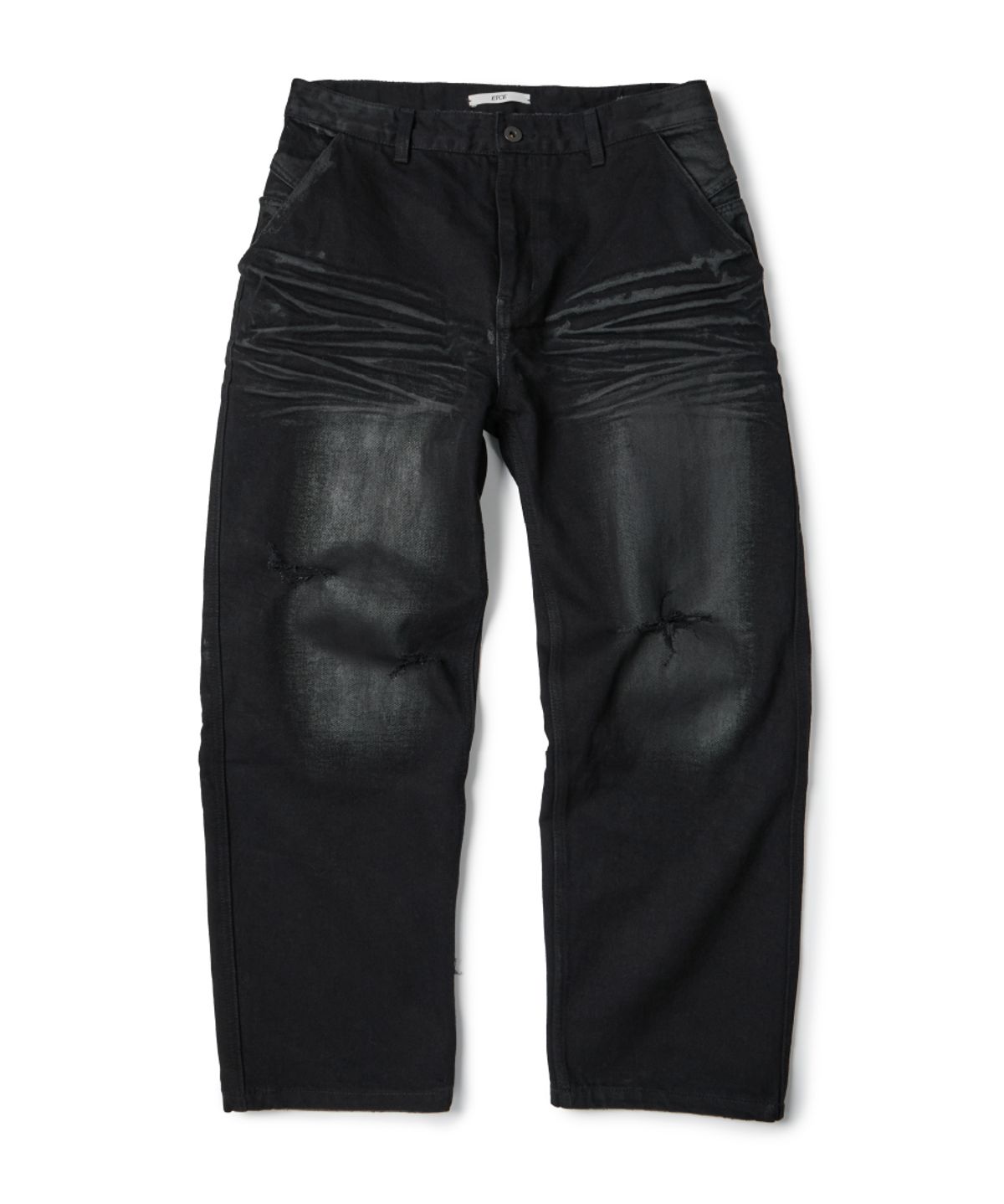 이티씨이(ETCE) KENDRICK REGULAR DENIM PANTS (COATING BLACK)