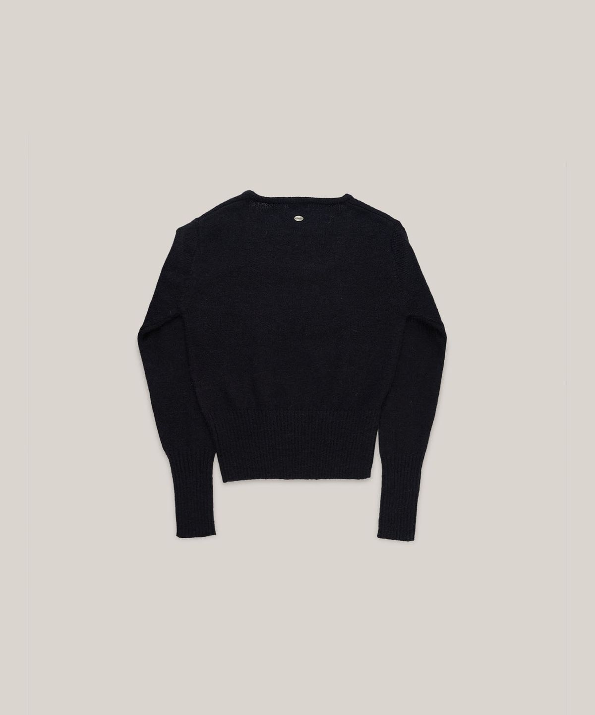 아우로(OURO) SQUARED NECK WOOL KNIT [ BLACK ]