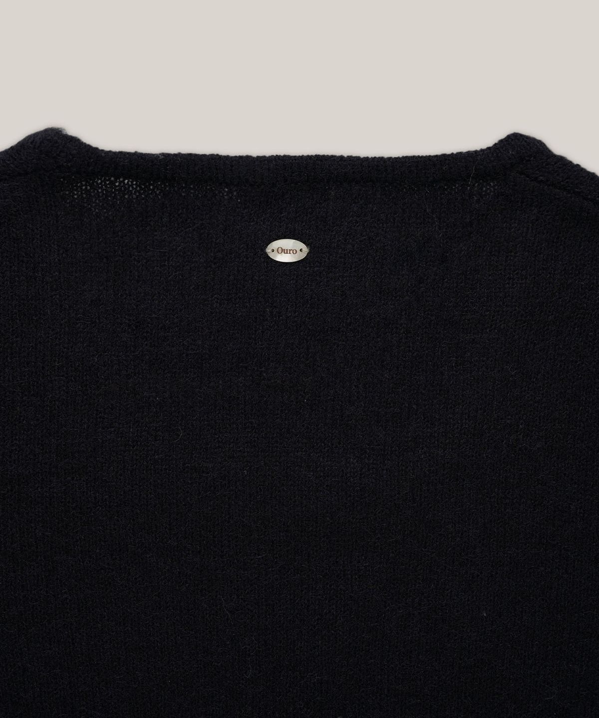 아우로(OURO) SQUARED NECK WOOL KNIT [ BLACK ]
