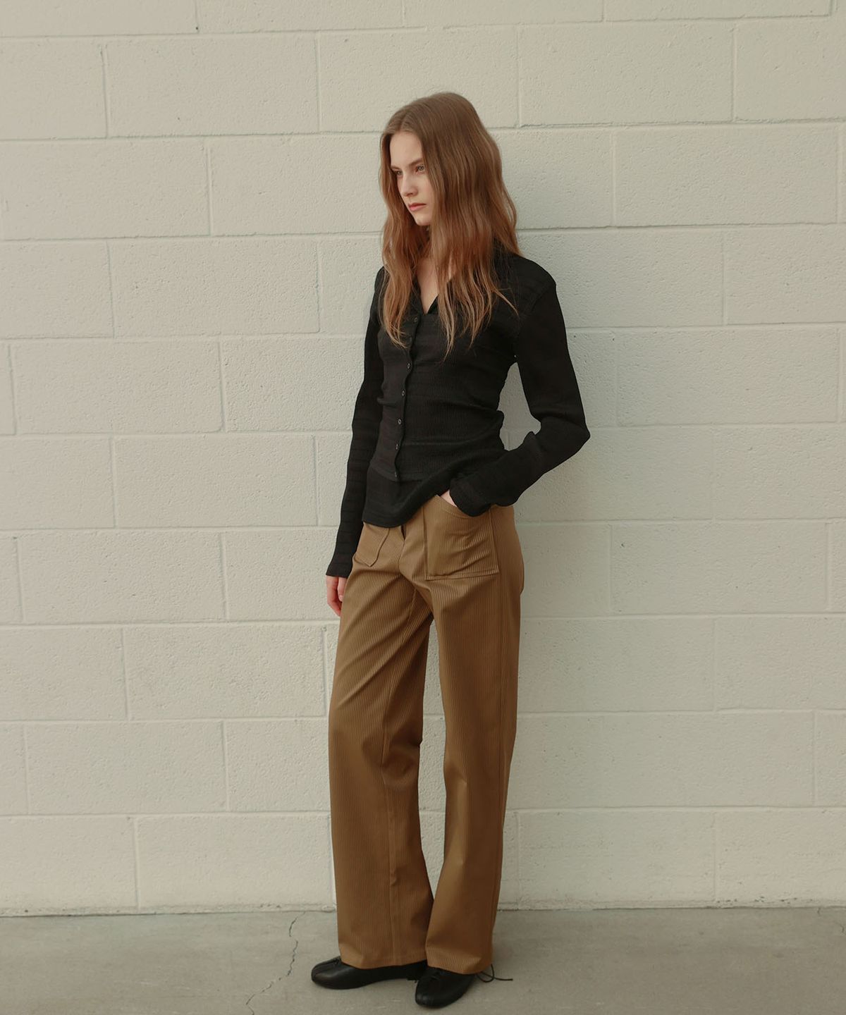 아우로(OURO) PLEATS LAYERED SHIRTS [ BLACK ]