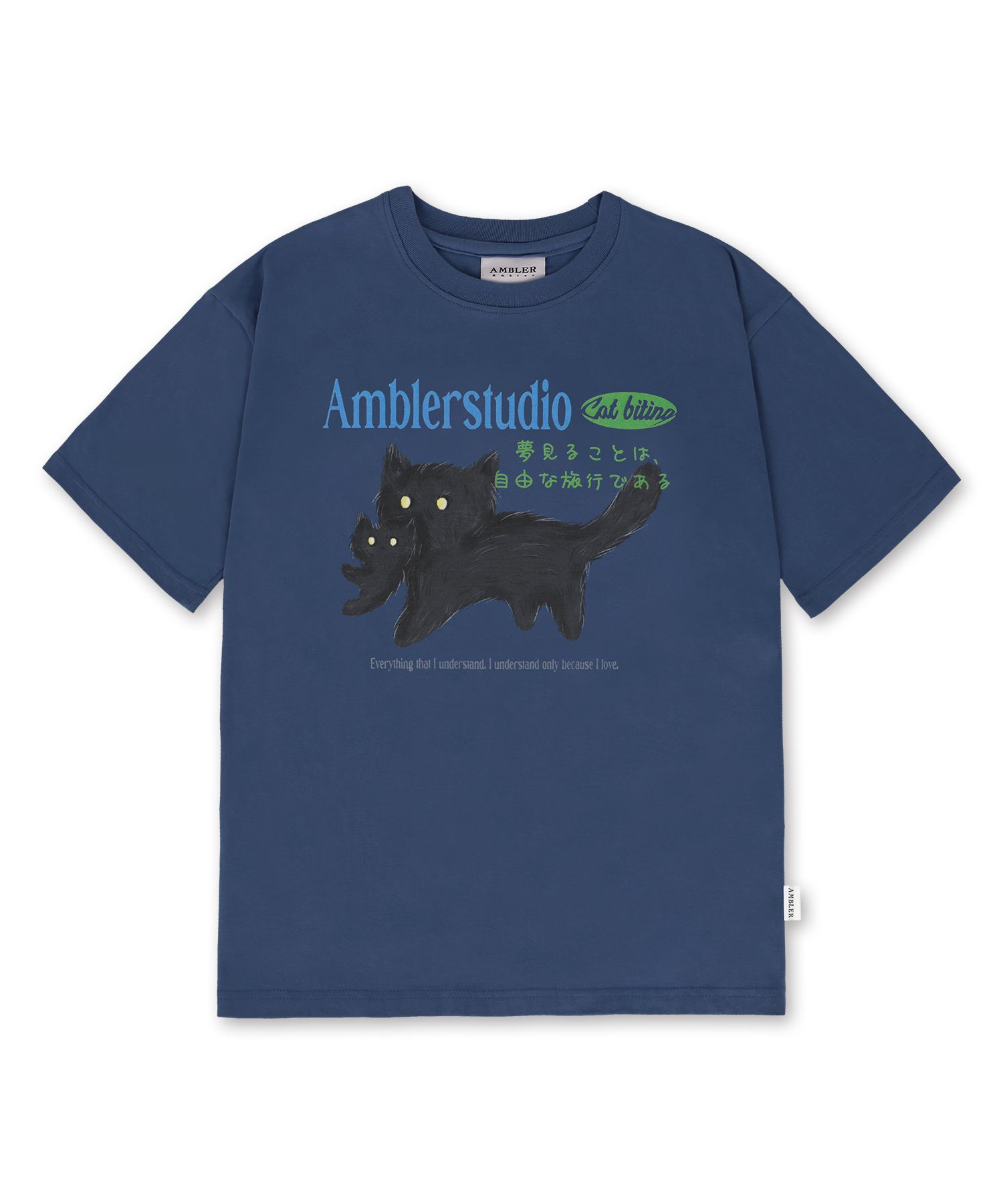【AMBLER】 Unisex Cat biting graphic short sleeve t-shirt MUSINSA | AMBLER Cat biting graphic short sleeve t-shirt