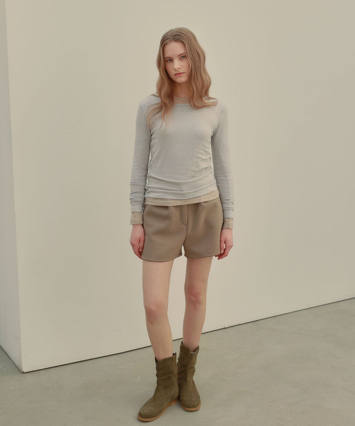 아우로(OURO) TWEED SHORTS [ BROWN ]