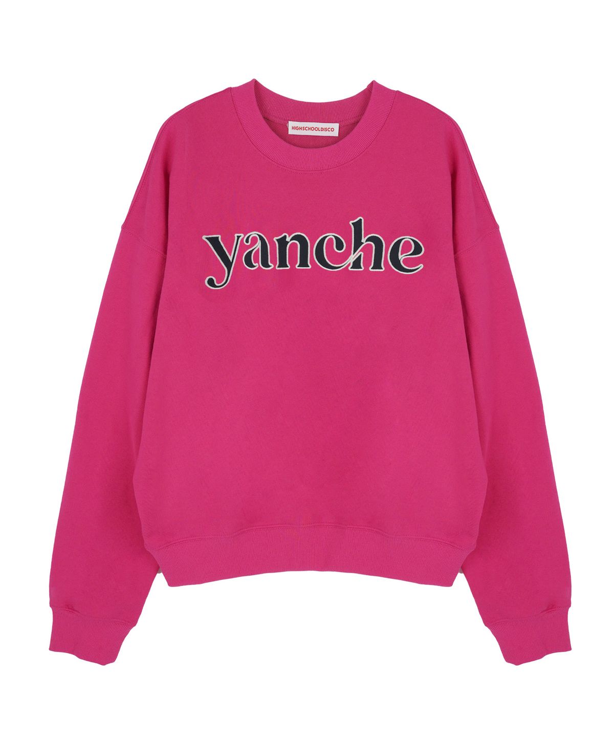 하이스쿨디스코(HIGH SCHOOL DISCO) YANCHE 맨투맨_핫핑크
