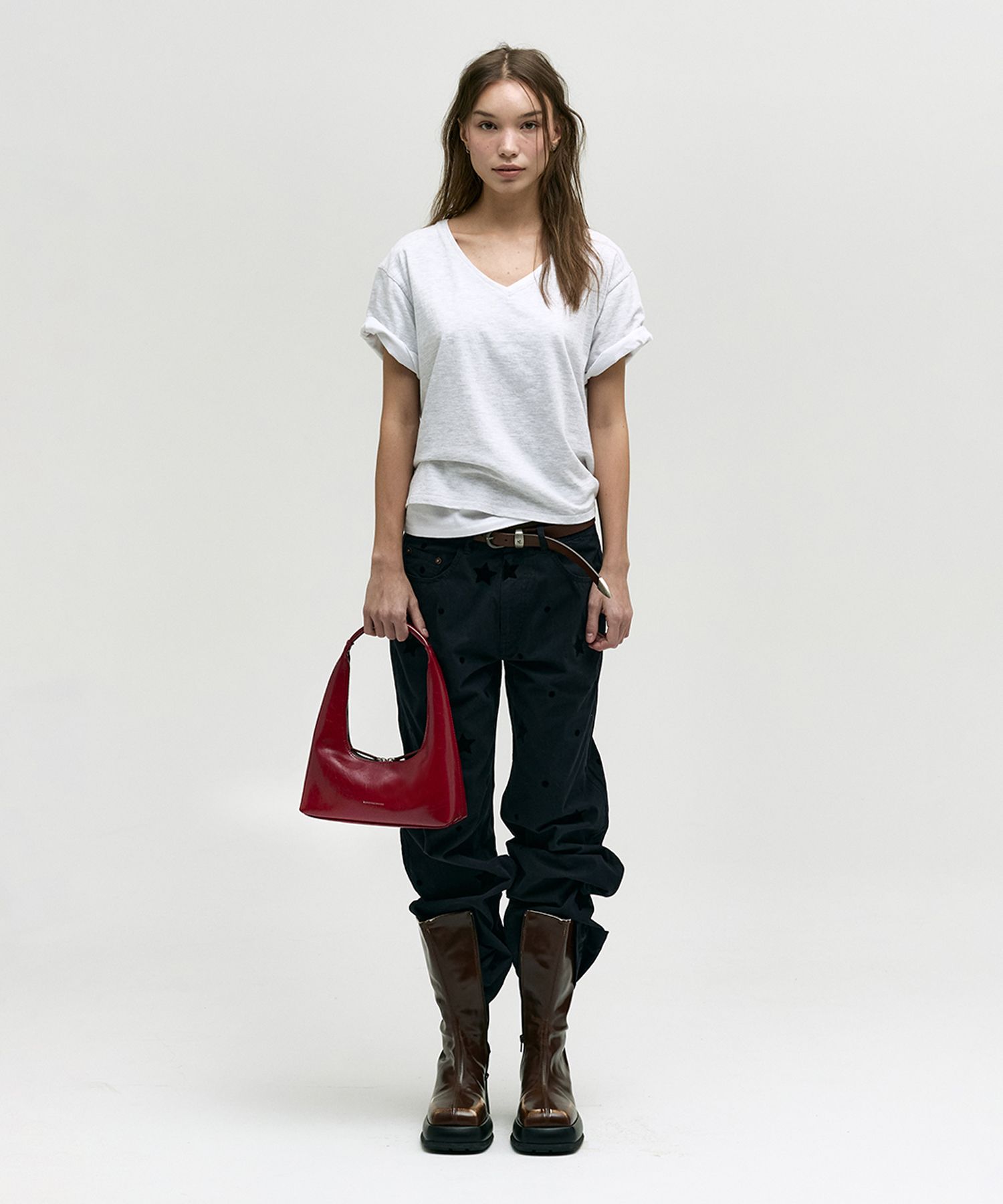 [Margesherwood] ☆ / HOBO SHOULDER / chili crinkle Margesherwood Hobo Shoulder Bag Dark Brown Crinkle – voilà.id