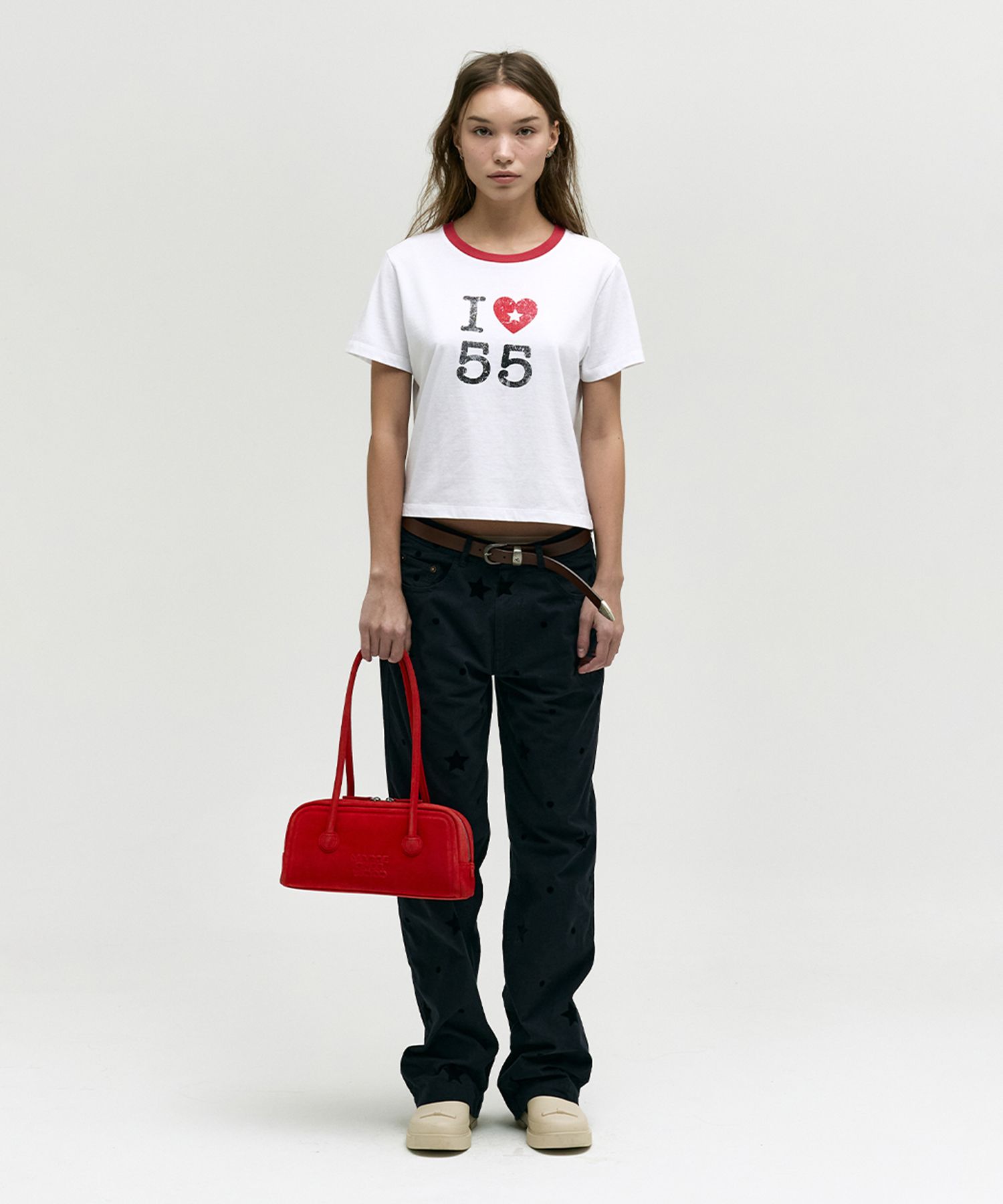 MUSINSA | MARGESHERWOOD SOFT BAGUETTE BAG_red suede