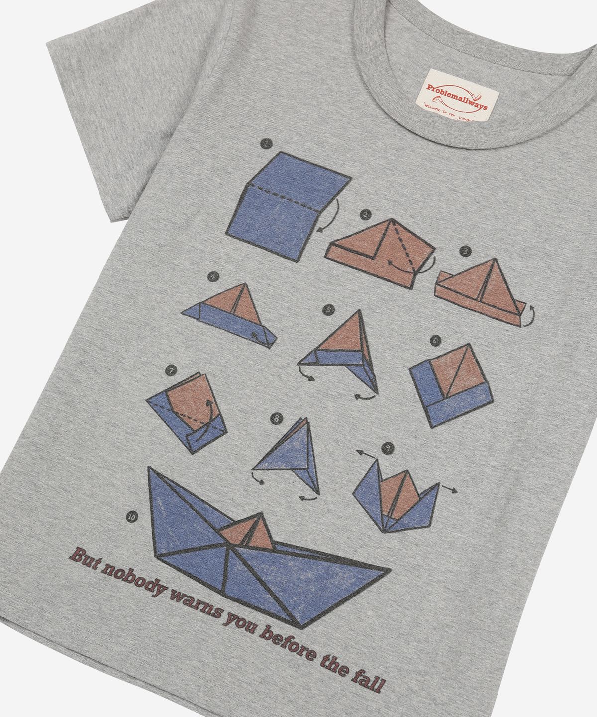 프라블럼올웨이즈(PROBLEMALLWAYS) Crumpled Voyage T-Shirt Gray