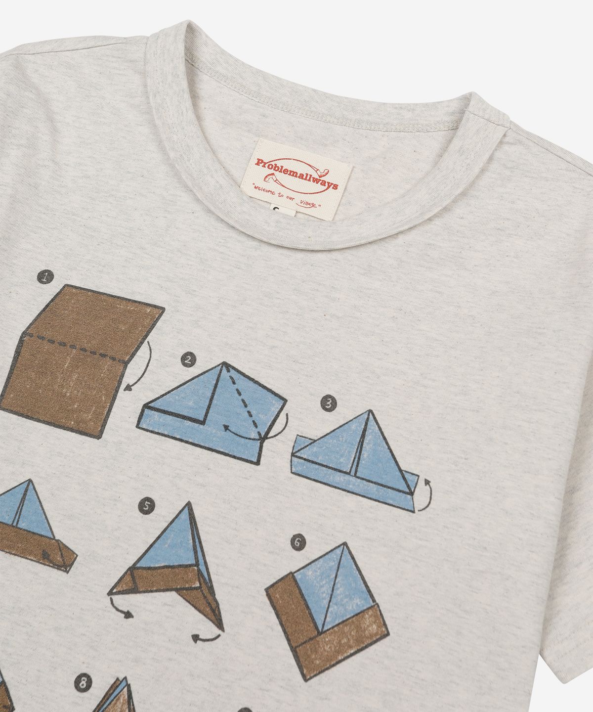 프라블럼올웨이즈(PROBLEMALLWAYS) Crumpled Voyage T-Shirt Oatmeal