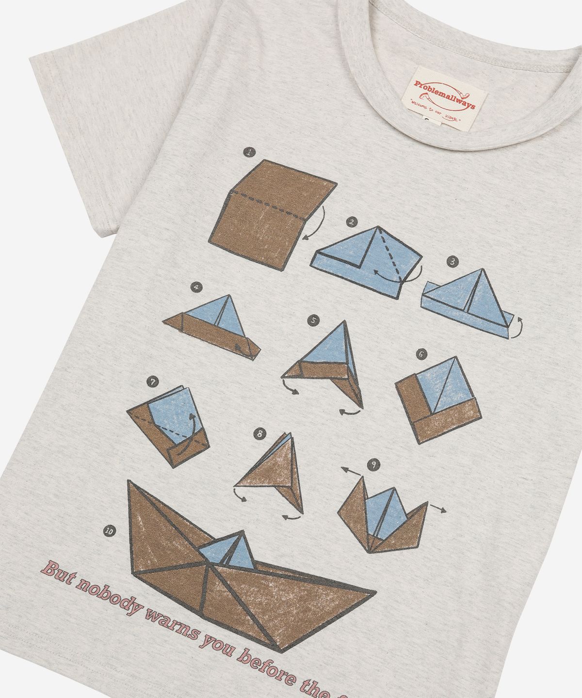 프라블럼올웨이즈(PROBLEMALLWAYS) Crumpled Voyage T-Shirt Oatmeal