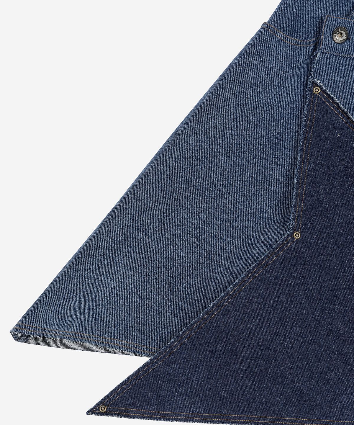 프라블럼올웨이즈(PROBLEMALLWAYS) Mixed Denim Star Wrap Skirt