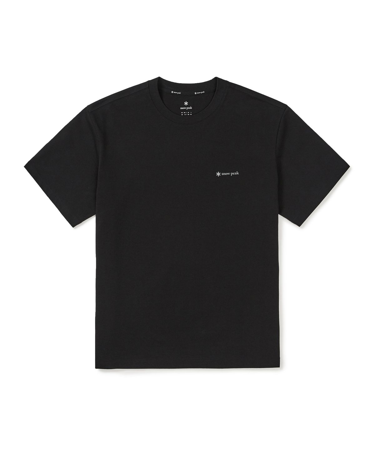 스노우피크 어패럴(SNOWPEAK APPAREL) 에어로쿨 스몰로고 반팔 티셔츠 (S25MUFTS76) Black