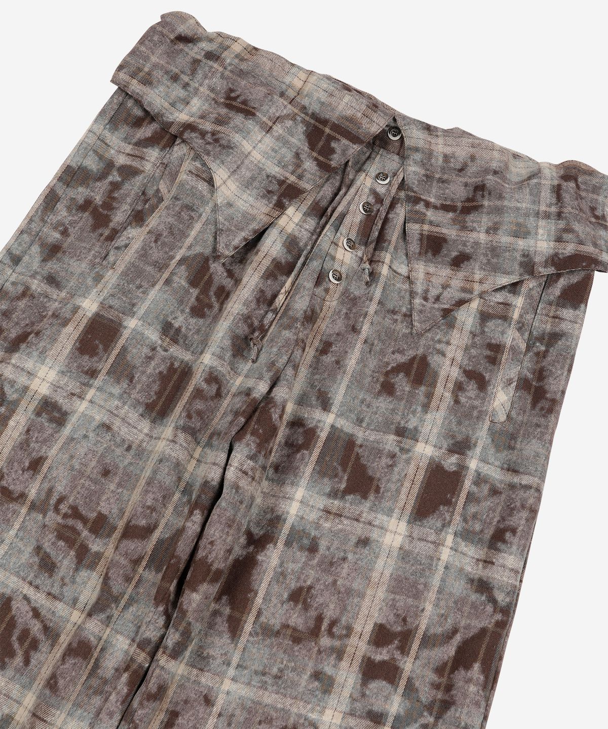 프라블럼올웨이즈(PROBLEMALLWAYS) Rustic Check Shirt Pants Brown