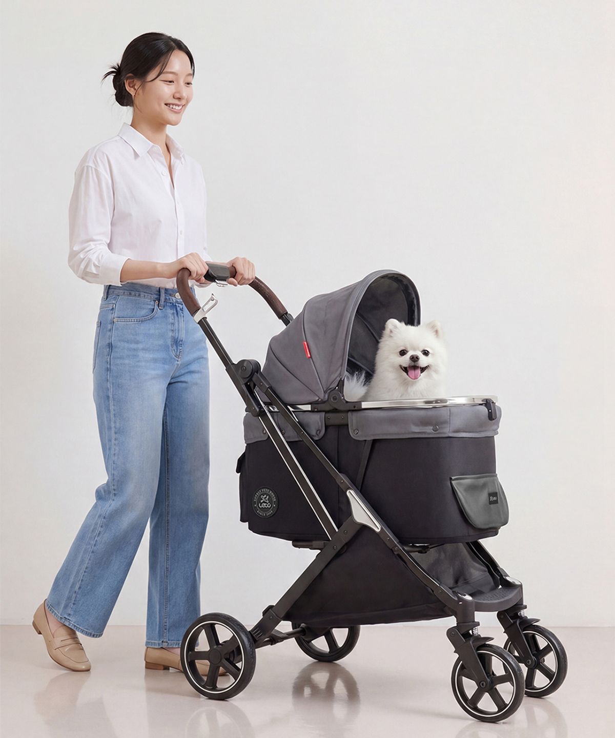 레토(LETO) 프리미엄 풀오토 사계절 강아지 유모차