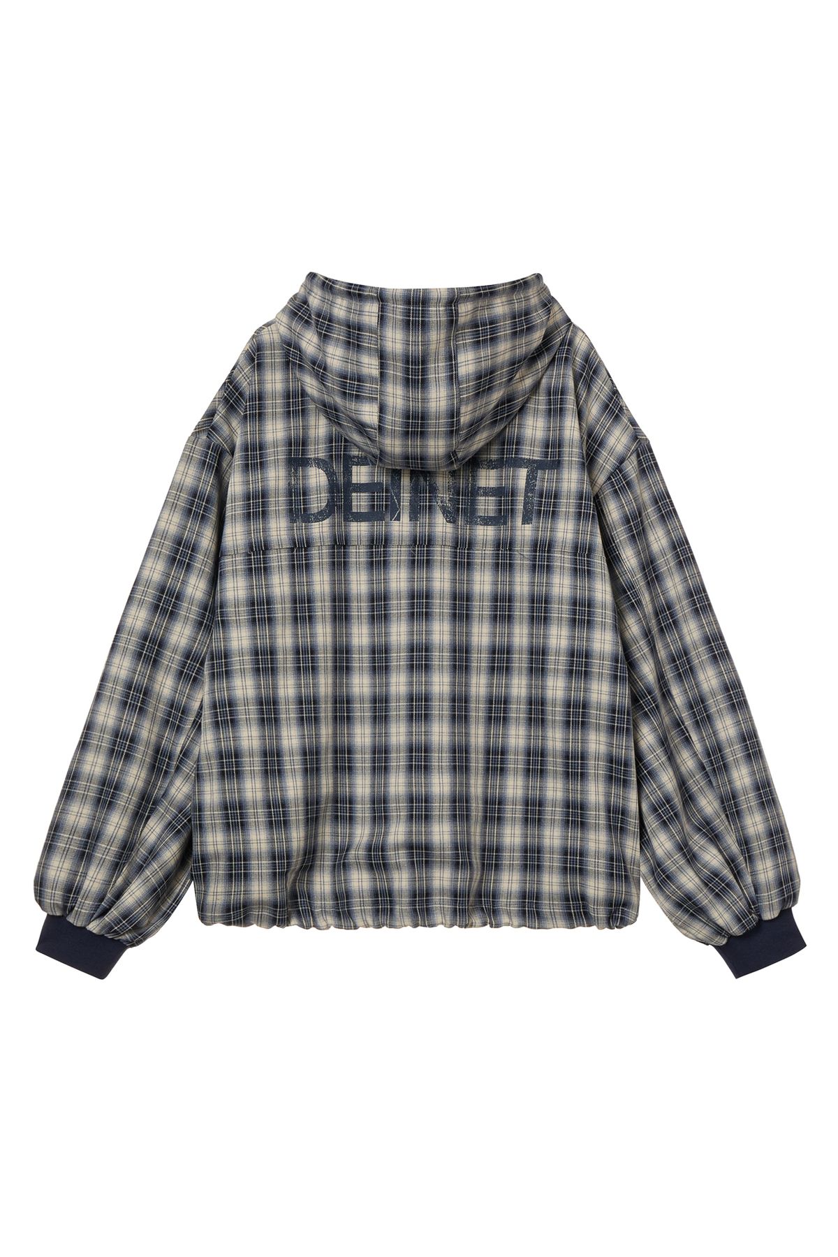 다이닛(DEINET) CHECK BOMBER JACKET IN NAVY